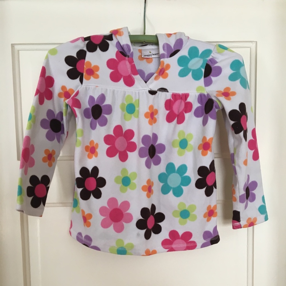 COPY - Jumping Beans Girls size 6 flowery hooded fleece